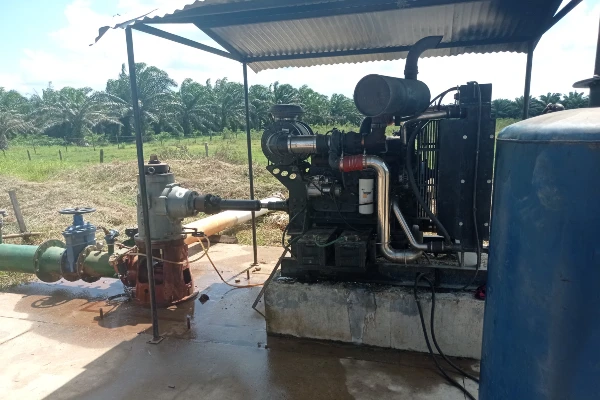 Pozo y sistema de bombeo para el aprovechamiento de aguas subterráneas para riego en el cultivo de palma de aceite